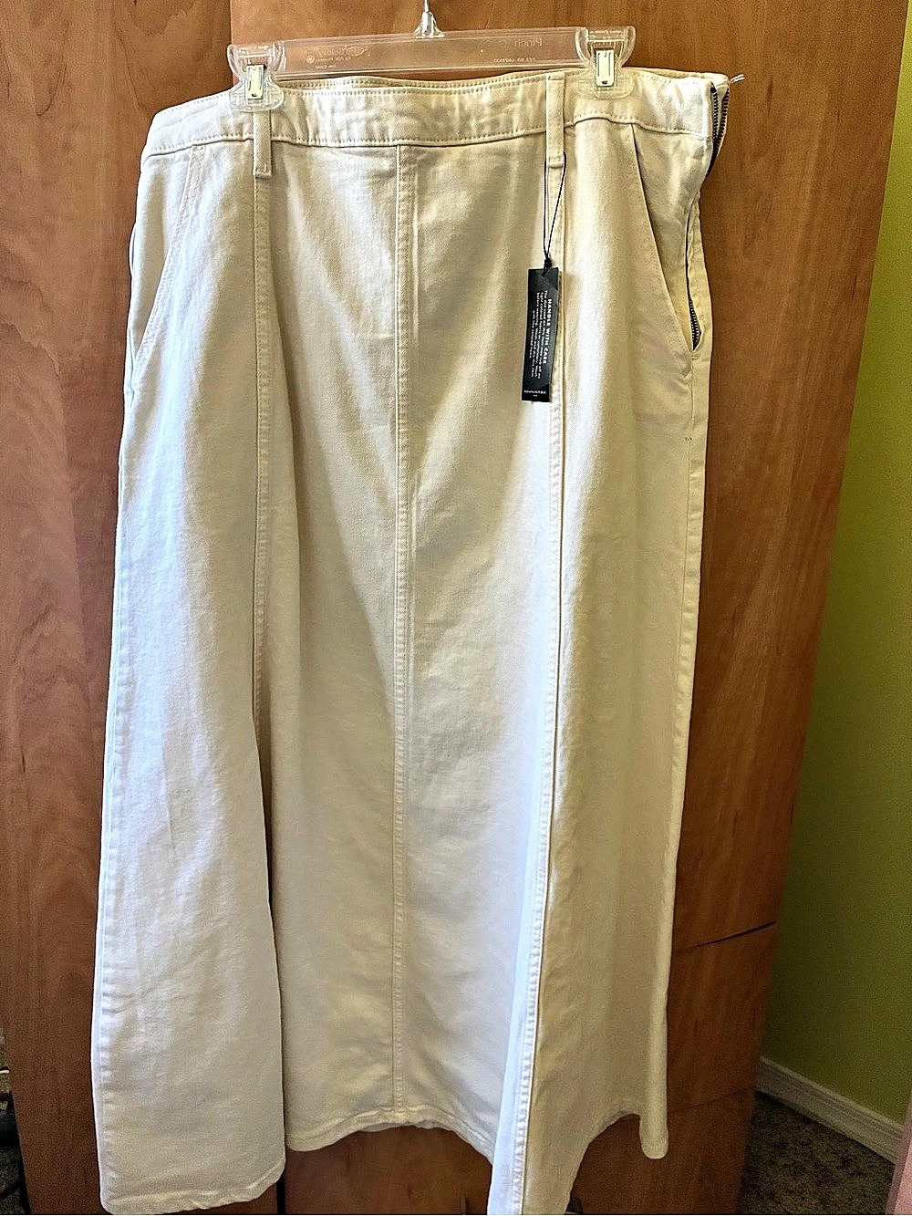Banana Republic Factory Denim Maxi Skirt Cream Size 16 NWT